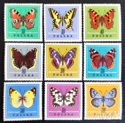 Полша, 1967 г. - лот марки на тема коне, спорт, риби, личности, цветя, пеперуди, изкуство и др., снимка 15 - Филателия - 53566936