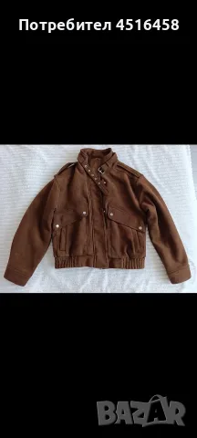 Тренд овърсайз велурено яке Bershka / Faux Suede Bomber Jacket, снимка 5 - Якета - 55778355