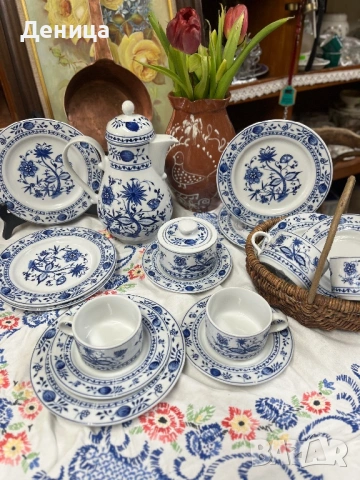 За днес малко синичко💙  Син лук и Кахла💙 Чайник с много любима моя форма Височина-14.5 см Цена-15€, снимка 2 - Сервизи - 53716226