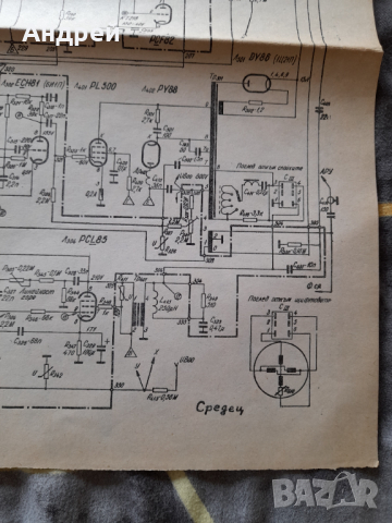 Стара електрическа схема телевизор Средец, снимка 2 - Други ценни предмети - 36367730