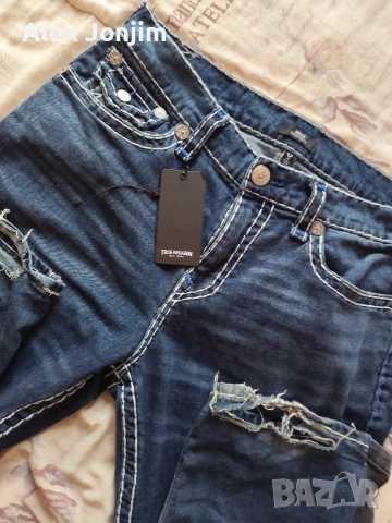 true religion size 36 dark wash, custom boot cut, снимка 3 - Дънки - 53469839
