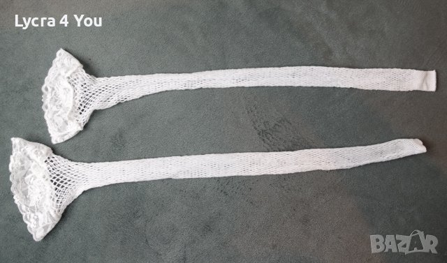 Бели мрежести чорапи (средна мрежа) за жартиери S , снимка 4 - Бельо - 40899565