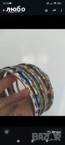 Комплект от 7 Винтидж Флорални Гривни Cloissone цветни Емайлирани Флорални 1940 Китай , снимка 10 - Гривни - 47668195