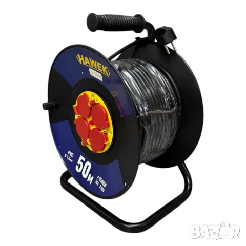 Удължител на макара с кабел HAWEK ,  50 м, снимка 1