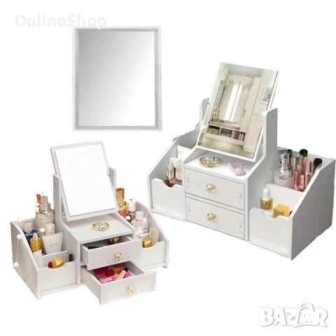 Многофункционален органайзер за грим с огледало, снимка 3 - Други стоки за дома - 53479809