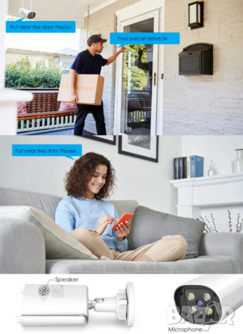 Далекобойна Ultra HD 3~5MPx Водоустойчива H.265X Wi-Fi Камера с IR-CUT Цветно Нощно Виждане + Аудио, снимка 7 - Комплекти за видеонаблюдение - 36230486