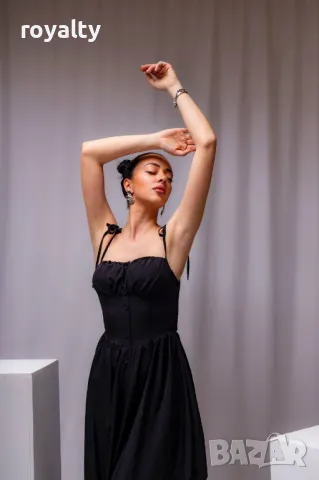 Черна елегантна дамска рокля , снимка 2 - Рокли - 50049009