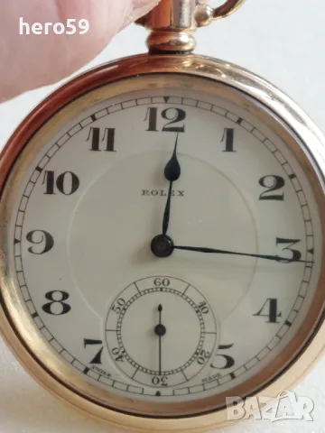 Джобен часовник  ROLEX-1910-30 г.позлатен, снимка 5 - Мъжки - 47605735