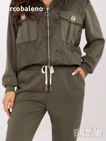 Дамски ежедневен комплект от две части с брошки, 5цвята , снимка 5 - Комплекти - 52860330