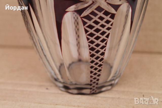 Чешка ваза  кристал Бохемия, снимка 4 - Антикварни и старинни предмети - 44558588