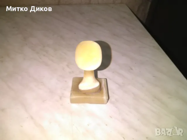 Мраморна оникс статуя на Нефертити с мраморен постамон Н-15см като нова, снимка 3 - Декорация за дома - 48453286