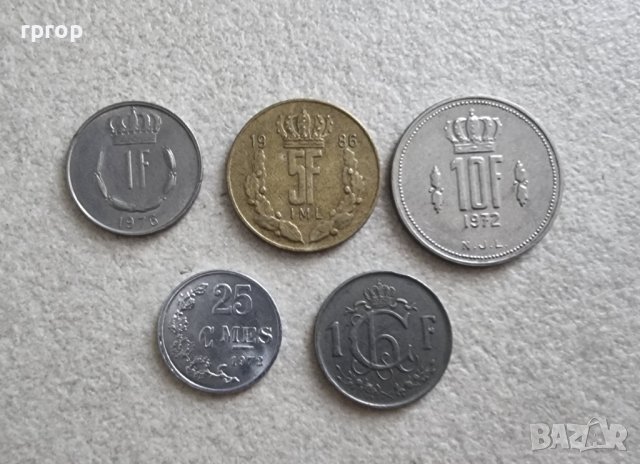 Люксембург. Люксембургски франк. 1952 -1986 година. 5 бройки.