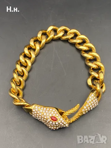 Гривна с глава на змия , снимка 3 - Гривни - 49641530