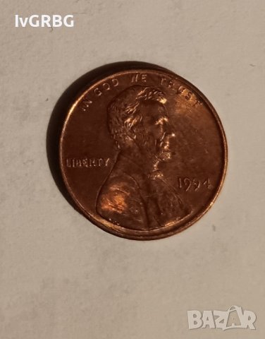 1 цент САЩ 1994 Линкълн 1 цент Америка 1994 , снимка 1 - Нумизматика и бонистика - 44466598