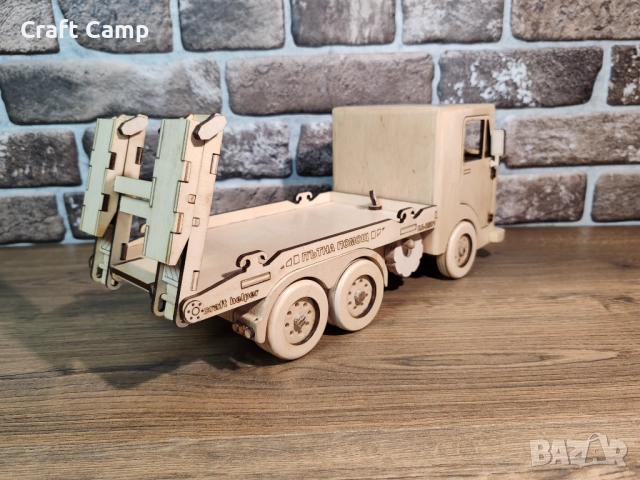 Дървен модел на камион за пътна помощ – Craft Camp, снимка 6 - Коли, камиони, мотори, писти - 52736506