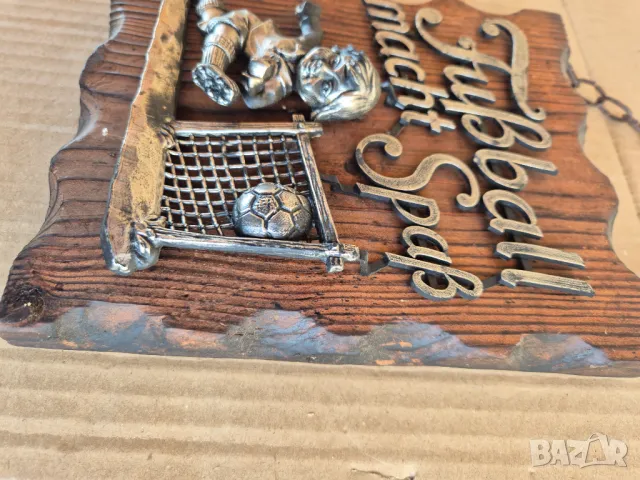 Пано, декорация, футбол,  бронз и дърво, снимка 2 - Антикварни и старинни предмети - 50076644