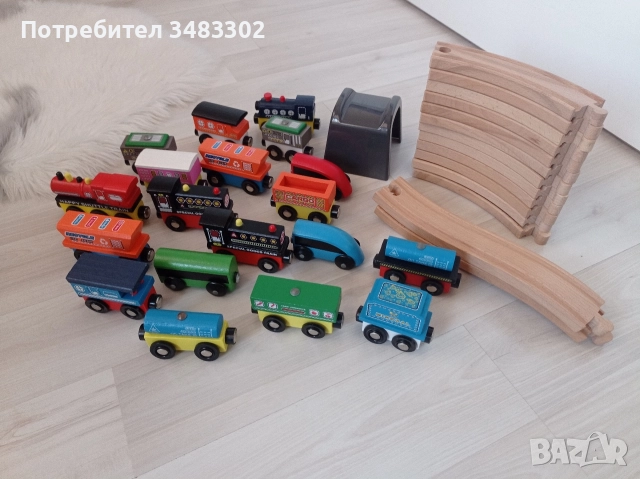 Дървени влакчета с релси и други , снимка 6 - Влакчета, самолети, хеликоптери - 52928657