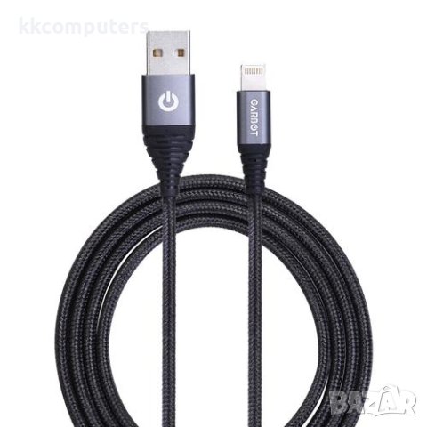 Garbot Lightning(iPhone) USB Кабел Плетен 2m. / Черен / Баркод : 2402015, снимка 2 - USB кабели - 40405483
