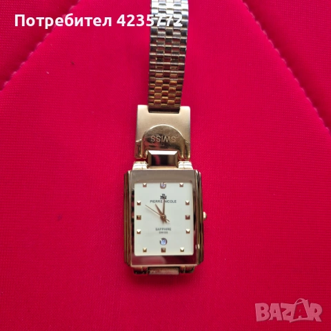 Позлатен швейцарски кварцов часовник PIERRE NICOLE. , снимка 4 - Мъжки - 53412505