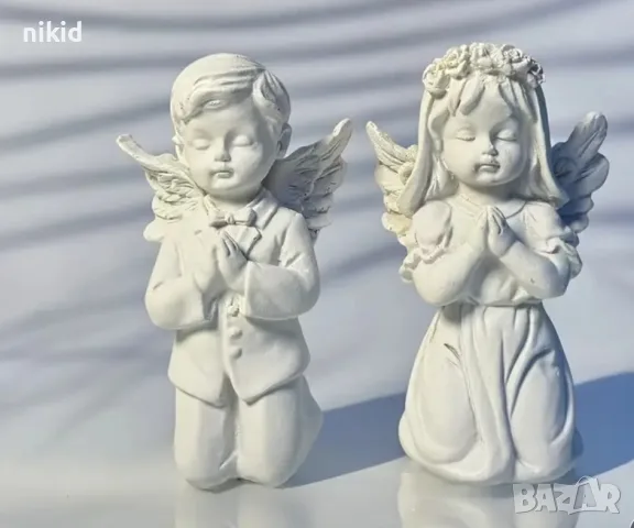 3D момиче момче деца ангел фигурка за украса декор гипсова фигурка смола кръщене статуетка