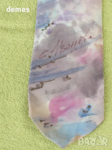 Мъжка нова копринена вратовръзка, ръчно рисувана, снимка 2 - Други - 48469696