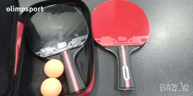 хилки за тенис на маса в калъф нови с 3 топчета гладки гуми за комплексна игра 1.8мм дебелина на гум