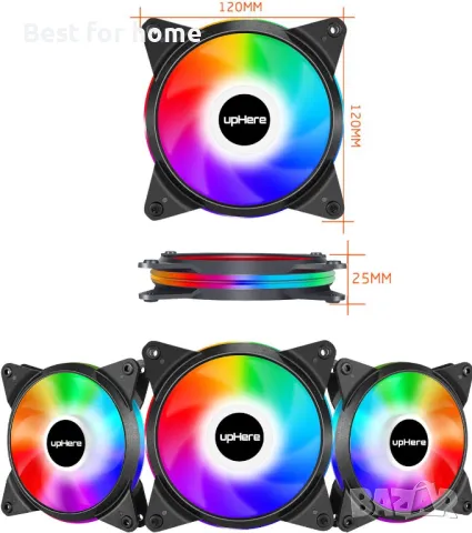  upHere Вентилатори за компютърно охлаждане, 3 броя , снимка 3 - Други - 49723005