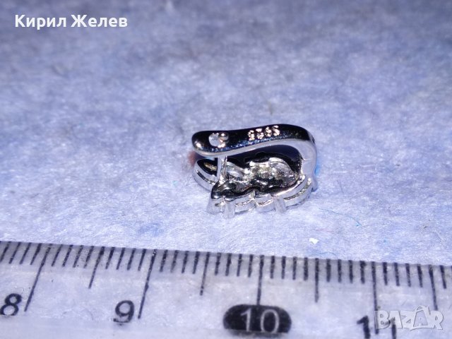 СКЪПОЦЕННА ФЛОРАЛНА АНГЛИЙСКА ОБЕЦА РОДИРАНА БЛАГОРОДНА СТОМАНА с ПЕЧАТ S925 и ФАСЕТ ЦИРКОН 38232, снимка 6 - Обеци - 40938135