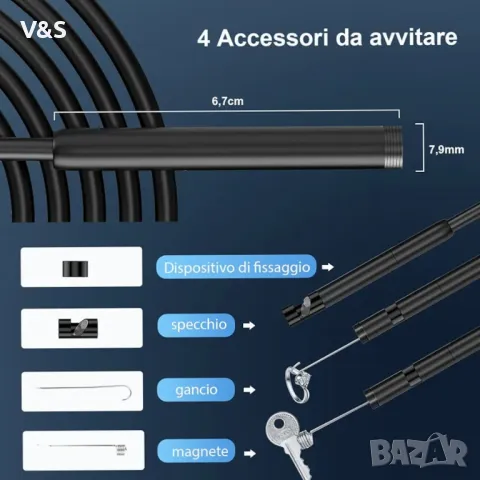 Камера за ендоскопска инспекция , 8 LED светлини  , снимка 9 - Камери - 47959482
