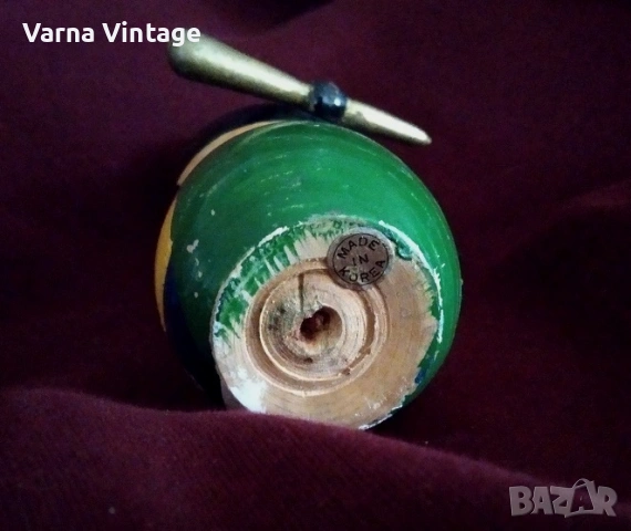 Стара дървена японска кукла Кокеши. ръчна изработка. произведена в Корея, снимка 6 - Антикварни и старинни предмети - 53283537