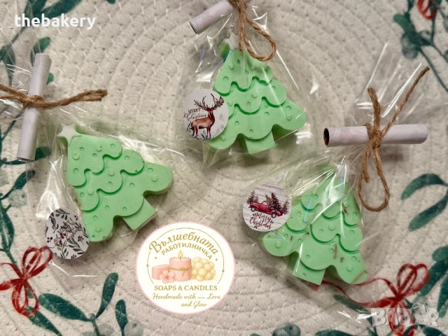 Коледни сапунчета- Елха,Мандарина,Снежинка,Еленче,Къща , снимка 3 - Коледни подаръци - 52578617