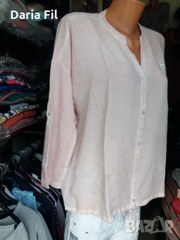 Бледорозова риза без закопчаване - ХЛ/2ХЛ размер , снимка 5 - Ризи - 36103939