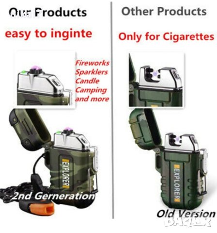 запалка ветроустойчива Explorer водоустойчива без пламьк импулсна, снимка 10 - Други - 42101707