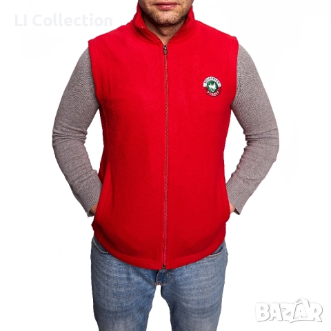 Мъжки поларен елек - черен, зелен, червен, снимка 3 - Суичъри - 51702226