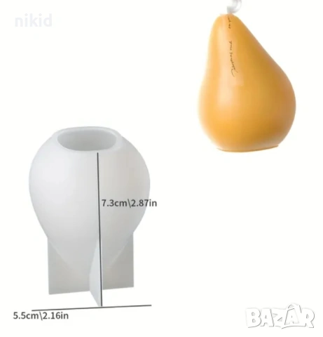 3d Круша голяма силиконов молд форма фондан шоколад гипс свещ смола