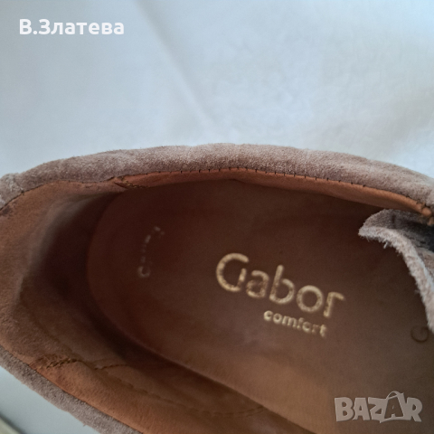 Обувки GABOR , цвят БЕЖЕВ, естествен набук-на платформа, снимка 5 - Дамски ежедневни обувки - 44682553