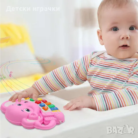 Интерактивна бебешка играчка, Пиано със светлини и звуци, снимка 4 - Музикални играчки - 49701267