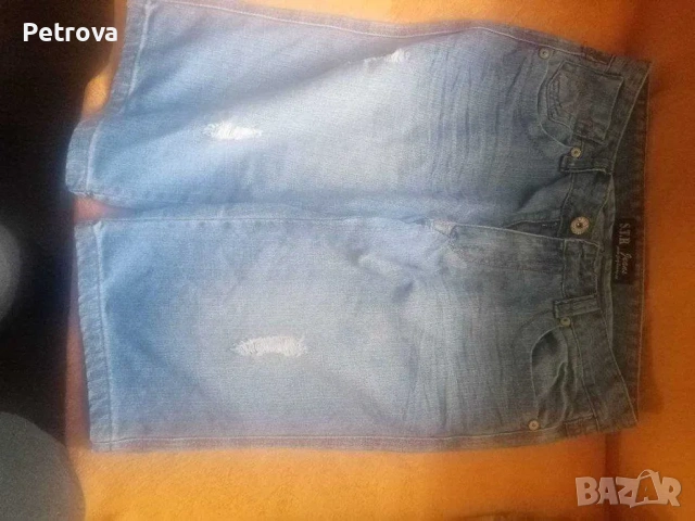 Дънки -къси и дълги -С + подарък, снимка 7 - Дънки - 53559374