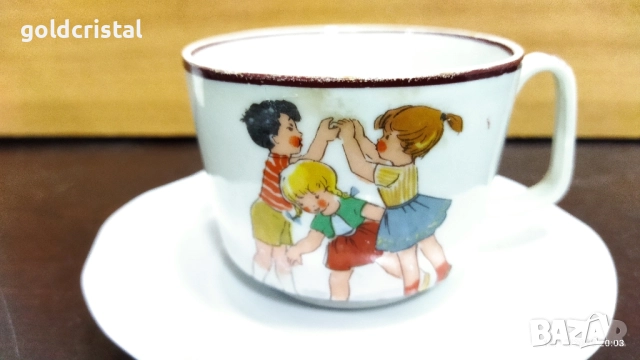 Стар български порцелан Изида детски мотиви , снимка 3 - Антикварни и старинни предмети - 52030865