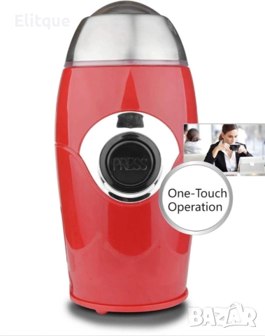 Кафемелачка Voltz, 200W, 50 гр., Сребрист/черен и Червен, снимка 6 - Кафемашини - 52870909