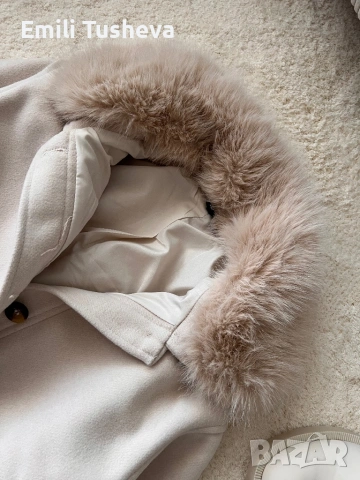 Яке от габардин с пухкава яка, снимка 5 - Якета - 53309444