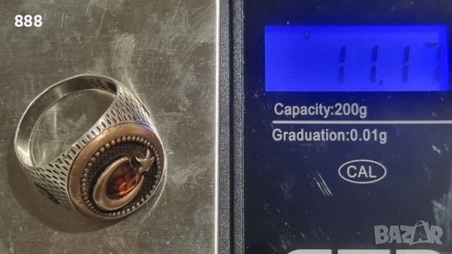 Турски сребърен пръстен 925 проба , снимка 4 - Пръстени - 44202531