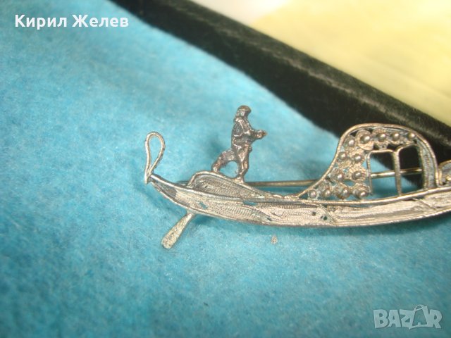 СТАРА СРЕБЪРНА ВЕНЕЦИАНСКА БРОШКА ГОНДОЛА МАСИВНО СРЕБРО МАРКИРАНА РЪЧНА АРТ ИЗРАБОТКА УНИКАТ 25144, снимка 8 - Антикварни и старинни предмети - 35745450