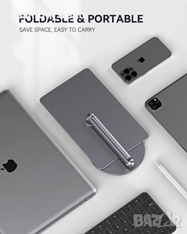 Нова Въртяща се магнитна стойка за iPad алуминиев държач таблет Apple, снимка 6 - Друга електроника - 40708892