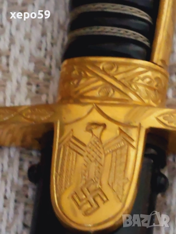 WW2- Парадна немска сабя-Вермахт 1933-34год.позлатена бронзова ръкохватка,като нова, 3 900 лв, снимка 2 - Антикварни и старинни предмети - 52265637