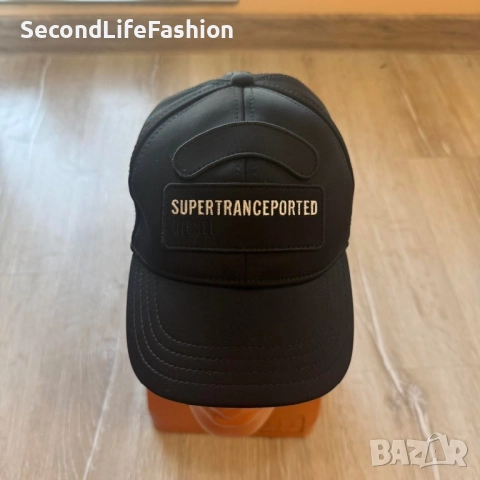 Бейзболна шапка Diesel Supertranceported, неопренова черна 