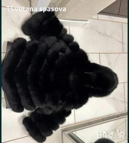 естествено палто от черна лисица