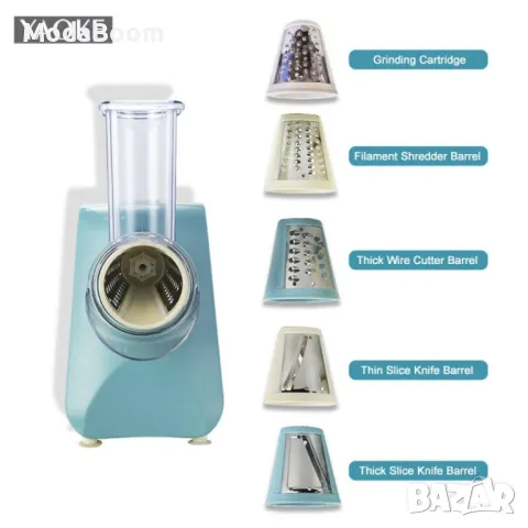 Електрическо ренде за сирена и салати с различни приставки / Цвета е според наличността в склада, снимка 8 - Кухненски роботи - 48557710