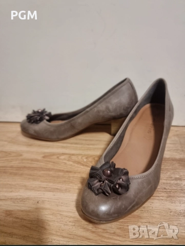 Кафеви токчета, естествена кожа Tamaris 40 номер, снимка 2 - Дамски обувки на ток - 52957197