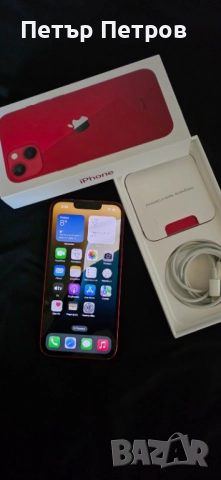 iPhone 13 Red 512GB 83% battery ПЪЛЕН КОМПЛЕКТ-ТОП СЪСТОЯНИЕ!